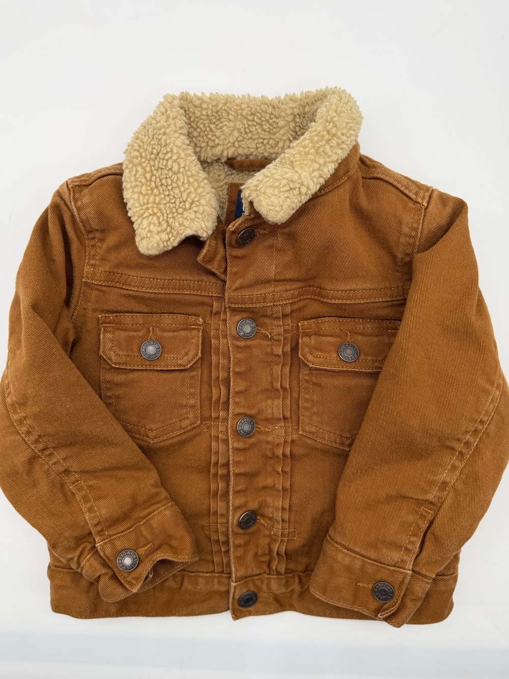GAP Baby Denim Brown Sherpa Lined Jean Jackets Boys Girls Size 2 Years
